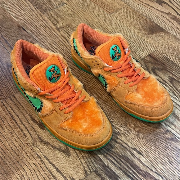 Men’s Nike SB Dunk Low x Grateful Dead Orange Bear 2020 Sneakers. Size 10. - Picture 16 of 17